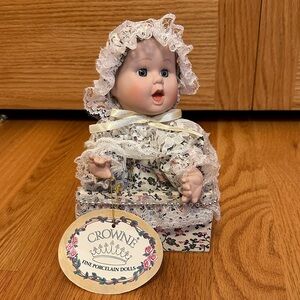 Crowne Floral with Lace Porcelain Doll